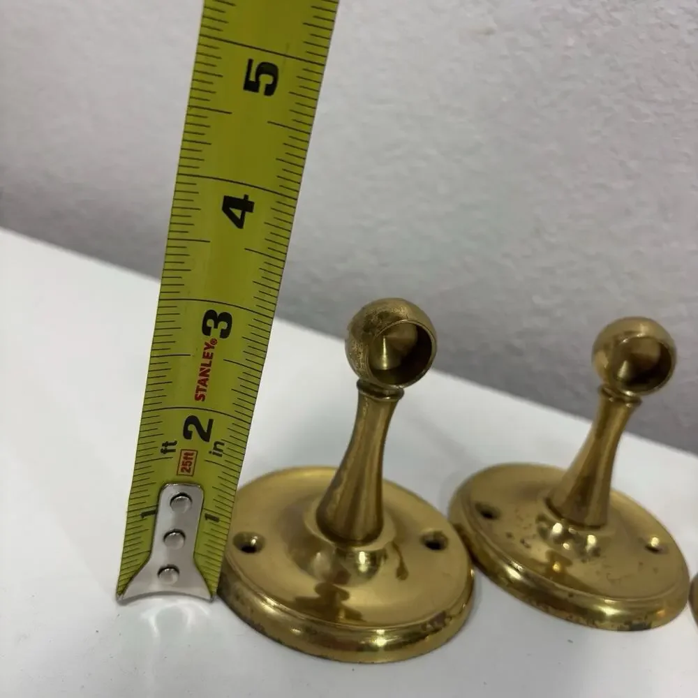 2 Pair Of Towel Bar Rail Brackets Toilet Paper Brass Polished Missing Rods